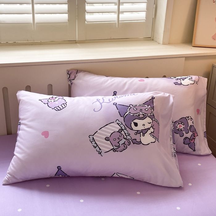 91家纺网 家纺一手货源 找家纺 港岛妹妹 2025新款云朵水洗工艺三丽鸥四件套 三丽鸥-信封库洛米