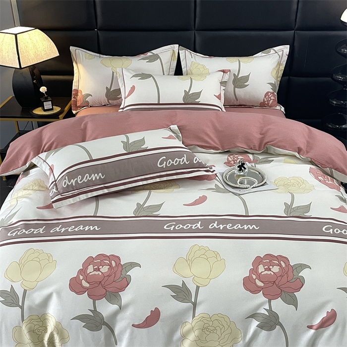 91家纺网 家纺一手货源 找家纺 仟岸家纺 2025新款亲肤舒适全棉磨毛四件套系列 语嫣