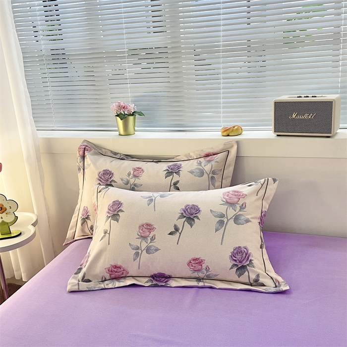 91家纺网 家纺一手货源 找家纺 仟岸家纺 2025新款亲肤舒适全棉磨毛四件套系列 幸福玫瑰