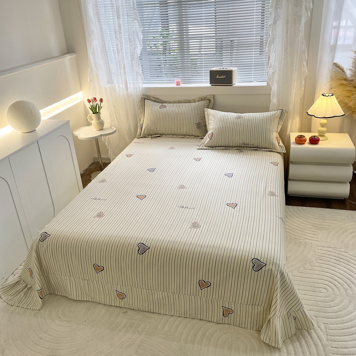 91家纺网 家纺一手货源 找家纺 仟岸家纺 2025新款亲肤舒适全棉磨毛四件套系列 心动日记