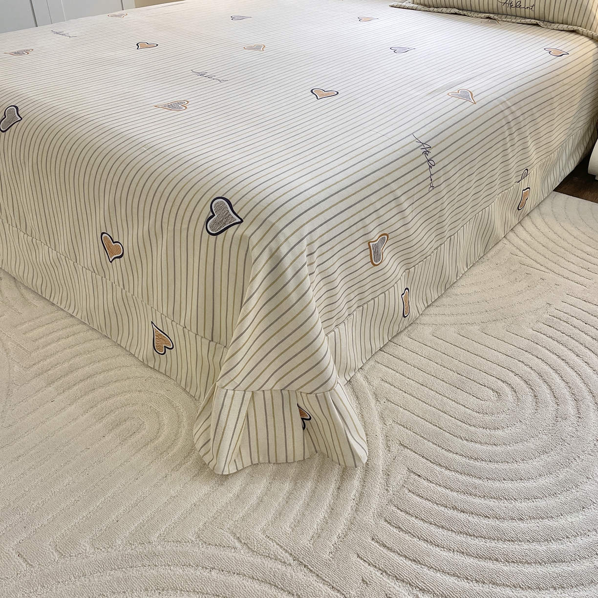 91家纺网 家纺一手货源 找家纺 仟岸家纺 2025新款亲肤舒适全棉磨毛四件套系列 心动日记