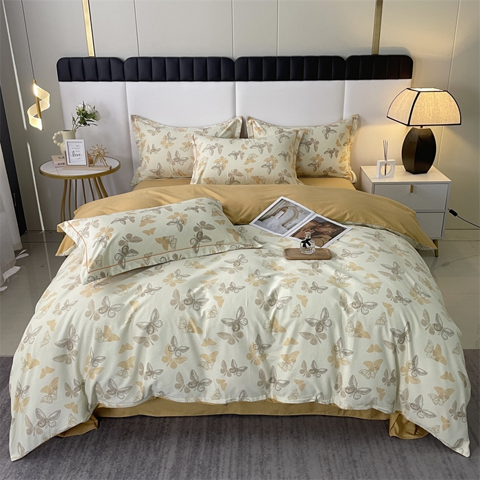 仟岸家纺 2025新款亲肤舒适全棉磨毛四件套系列 幻蝶