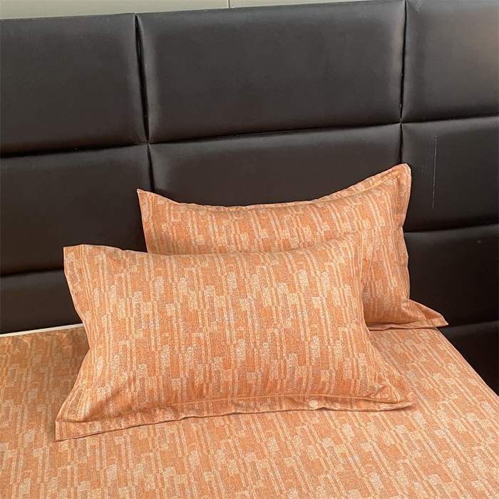 91家纺网 家纺一手货源 找家纺 仟岸家纺 2025新款亲肤舒适全棉磨毛四件套系列 温哥华橘