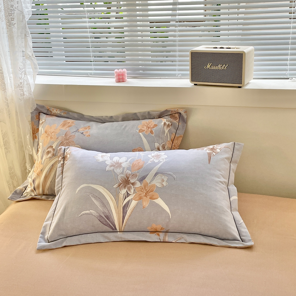 91家纺网 家纺一手货源 找家纺 仟岸家纺 2025新款亲肤舒适全棉磨毛四件套系列 玉兰晚香