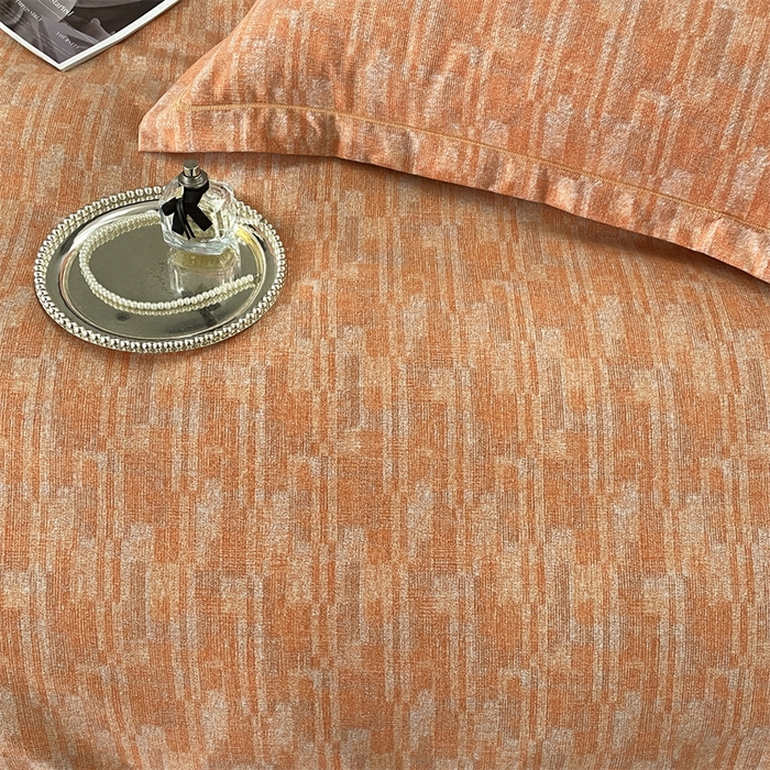 91家纺网 家纺一手货源 找家纺 仟岸家纺 2025新款亲肤舒适全棉磨毛四件套系列 温哥华橘