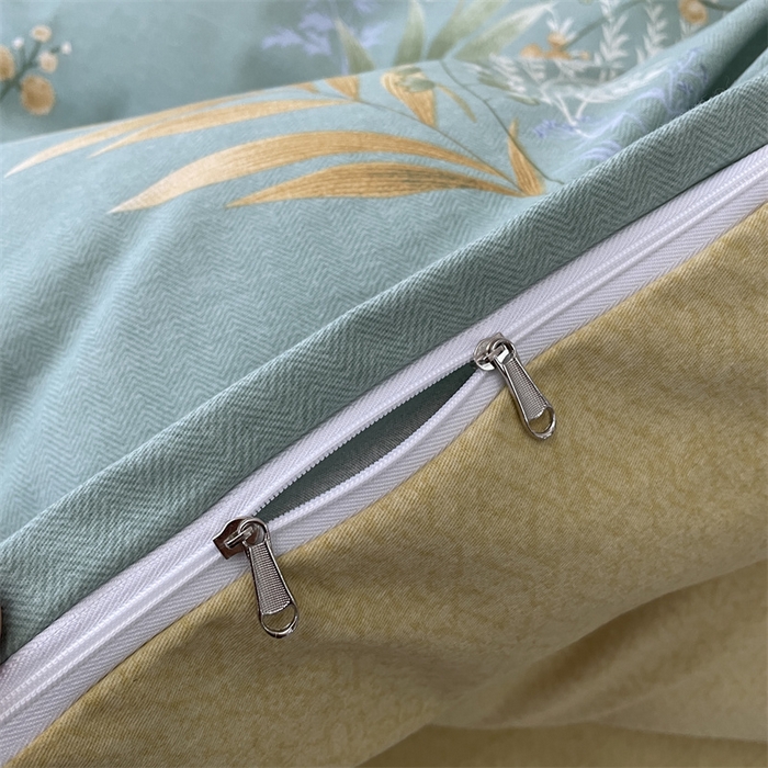 91家纺网 家纺一手货源 找家纺 仟岸家纺 2025新款亲肤舒适全棉磨毛四件套系列 悦动心颜 绿