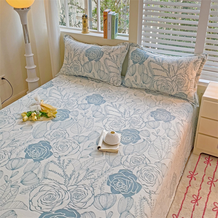 91家纺网 家纺一手货源 找家纺    名兮-2025新款秋冬加厚立体高克重浮雕绒床单款 朵美-蓝