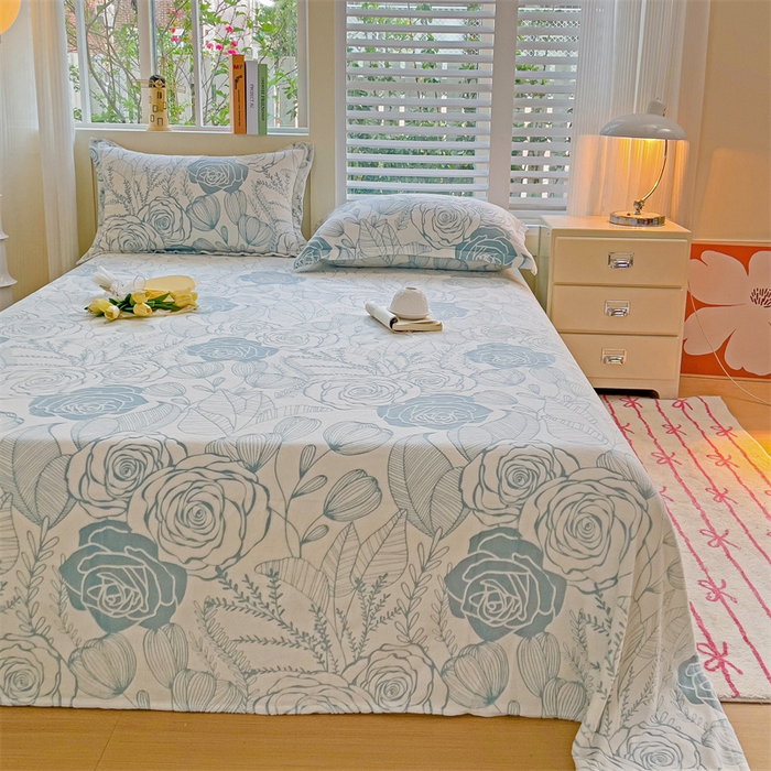 91家纺网 家纺一手货源 找家纺    名兮-2025新款秋冬加厚立体高克重浮雕绒床单款 朵美-蓝