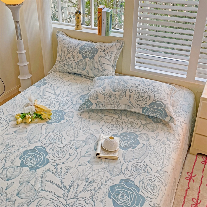 91家纺网 家纺一手货源 找家纺    名兮-2025新款秋冬加厚立体高克重浮雕绒床单款 朵美-蓝