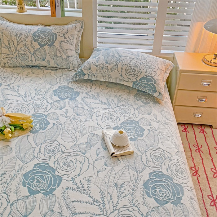 91家纺网 家纺一手货源 找家纺    名兮-2025新款秋冬加厚立体高克重浮雕绒床单款 朵美-蓝