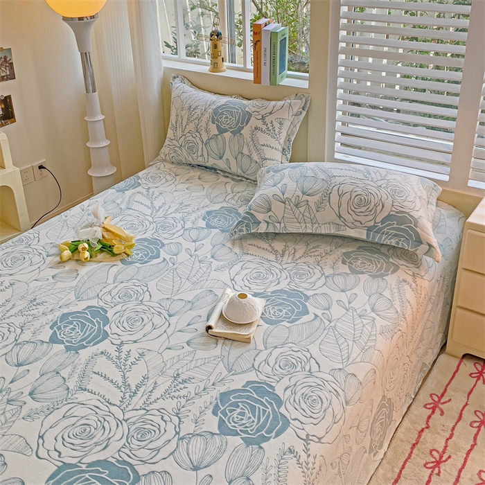 91家纺网 家纺一手货源 找家纺    名兮-2025新款秋冬加厚立体高克重浮雕绒床单款 朵美-蓝