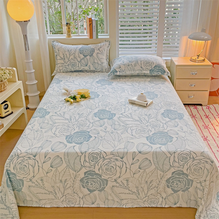 91家纺网 家纺一手货源 找家纺    名兮-2025新款秋冬加厚立体高克重浮雕绒床单款 朵美-蓝