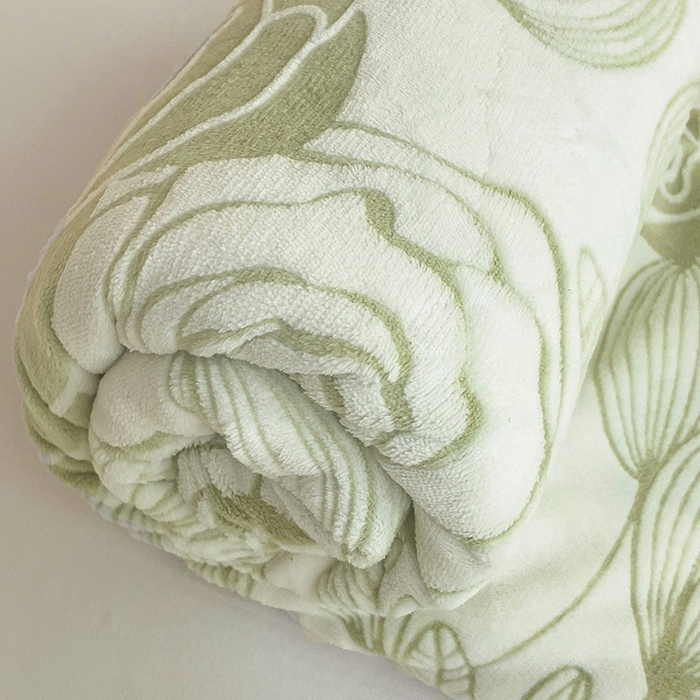    名兮-2025新款秋冬加厚立体高克重浮雕绒床单款 朵美-绿