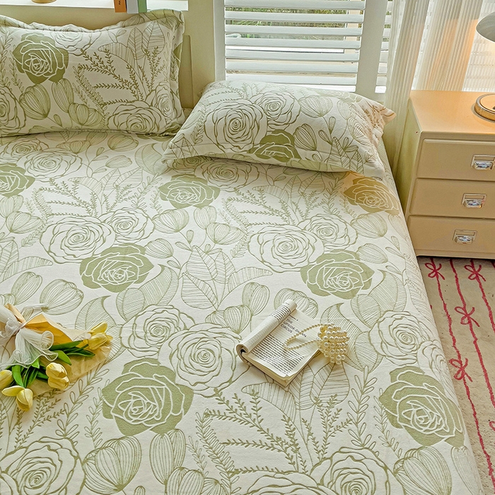 91家纺网 家纺一手货源 找家纺    名兮-2025新款秋冬加厚立体高克重浮雕绒床单款 朵美-绿