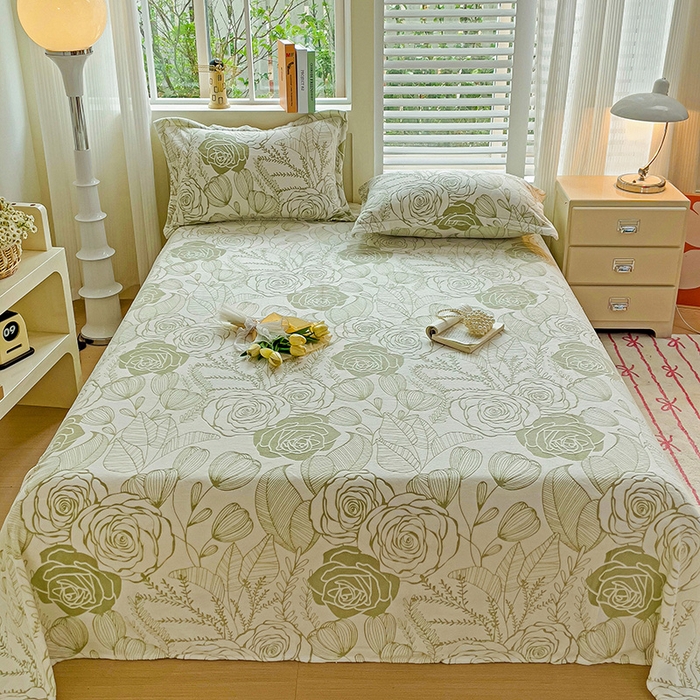 91家纺网 家纺一手货源 找家纺    名兮-2025新款秋冬加厚立体高克重浮雕绒床单款 朵美-绿