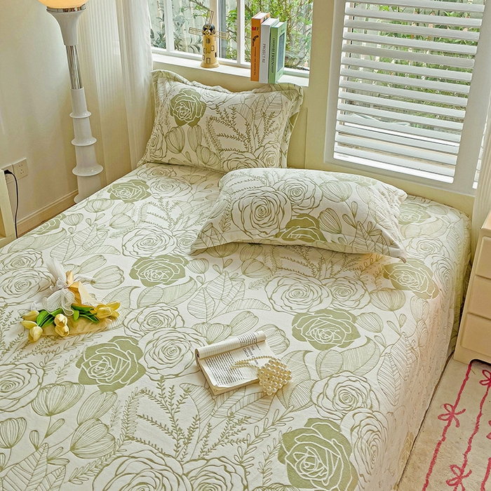 91家纺网 家纺一手货源 找家纺    名兮-2025新款秋冬加厚立体高克重浮雕绒床单款 朵美-绿