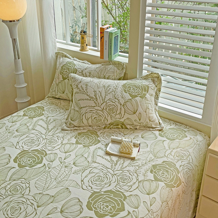 91家纺网 家纺一手货源 找家纺    名兮-2025新款秋冬加厚立体高克重浮雕绒床单款 朵美-绿