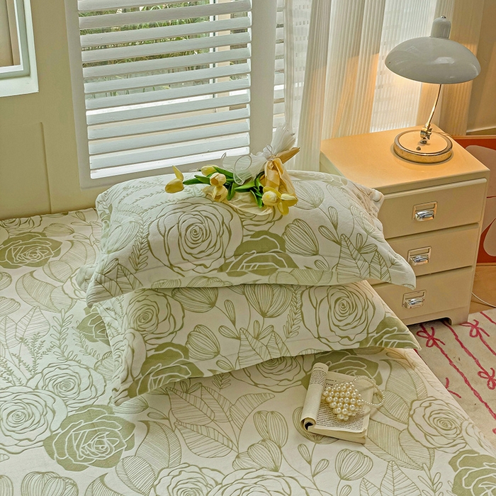 91家纺网 家纺一手货源 找家纺    名兮-2025新款秋冬加厚立体高克重浮雕绒床单款 朵美-绿