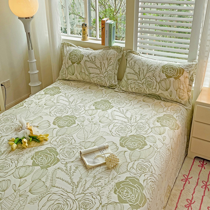 91家纺网 家纺一手货源 找家纺    名兮-2025新款秋冬加厚立体高克重浮雕绒床单款 朵美-绿