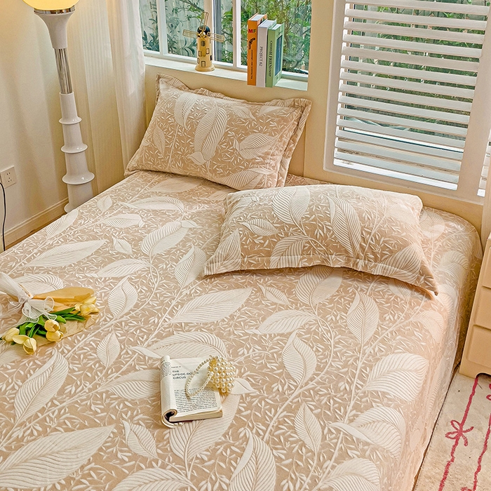 91家纺网 家纺一手货源 找家纺    名兮-2025新款秋冬加厚立体高克重浮雕绒床单款 千叶-咖