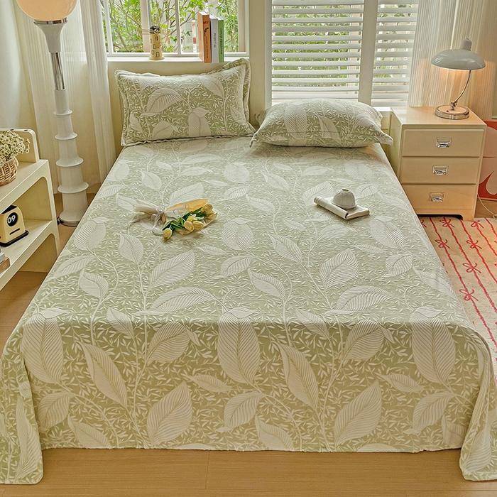 91家纺网 家纺一手货源 找家纺    名兮-2025新款秋冬加厚立体高克重浮雕绒床单款 千叶-绿