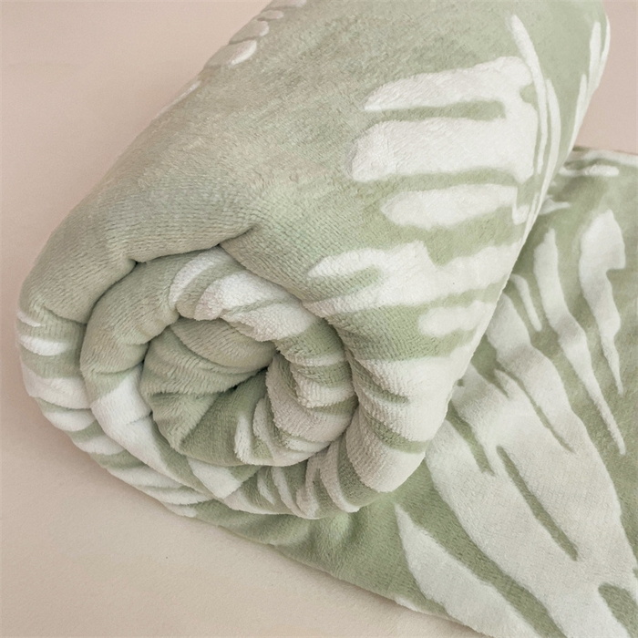    名兮-2025新款秋冬加厚立体高克重浮雕绒床单款 羽毛-绿