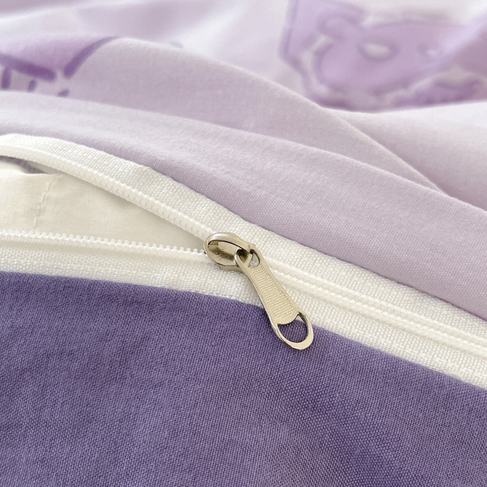 91家纺网 家纺一手货源 找家纺 港岛妹妹 2025新款云朵水洗工艺三丽鸥四件套 三丽鸥-紫色库洛米