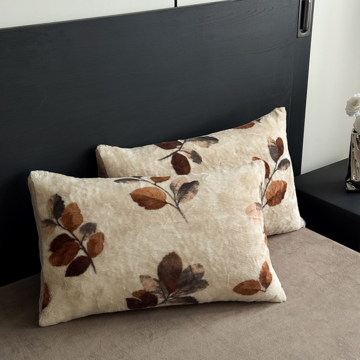 91家纺网 家纺一手货源 找家纺 九花鹿 2025新款A类高克重兔毛绒保暖印花四件套美拉德-秋实