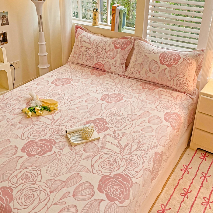 91家纺网 家纺一手货源 找家纺 （总）名兮-2025新款立体高克重加厚浮雕绒单床笠款