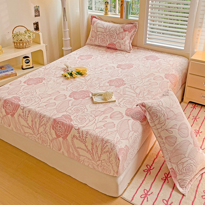 91家纺网 家纺一手货源 找家纺 （总）名兮-2025新款立体高克重加厚浮雕绒单床笠款