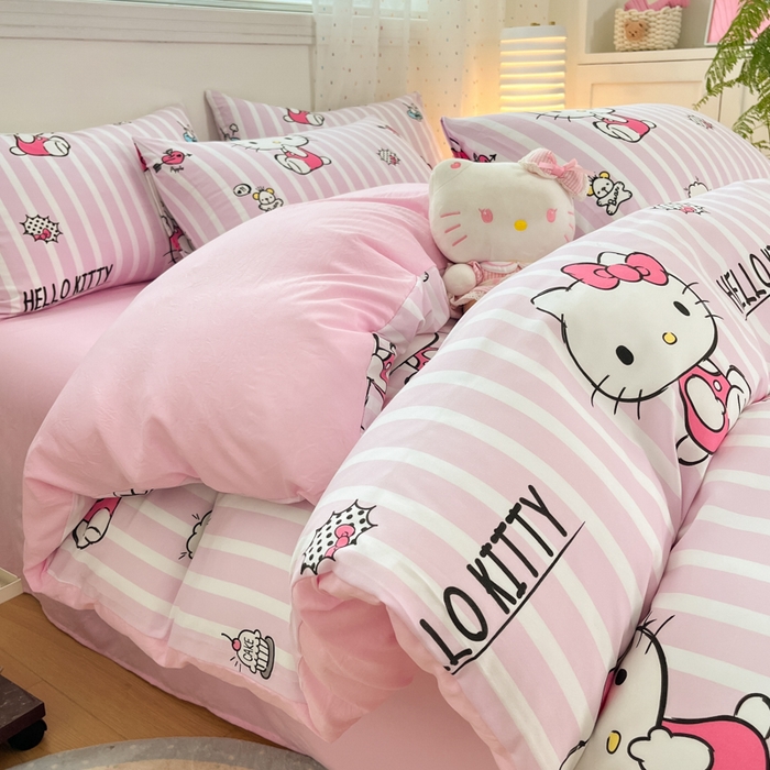 港岛妹妹 2025新款云朵水洗工艺三丽鸥四件套 三丽鸥-纯真KT