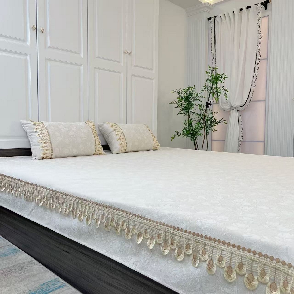 91家纺网 家纺一手货源 找家纺 （总）暖木杨 2025新款雪尼尔榻榻米床盖农村大炕单防滑炕盖柔软可定制尺寸-郁金香