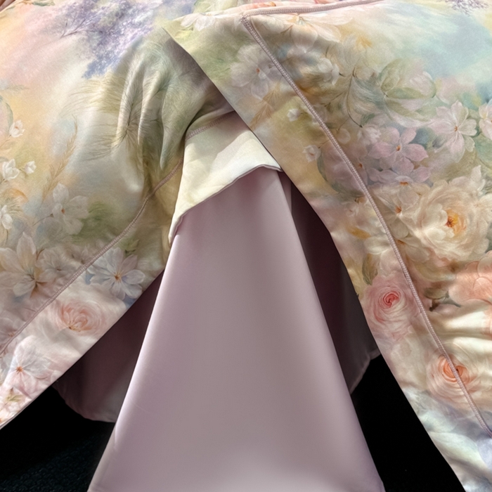 91家纺网 家纺一手货源 找家纺 舒慕家纺 2025新款天丝棉磨毛四件套艾阳绒四件套（配送高端包装） 波西娅-粉