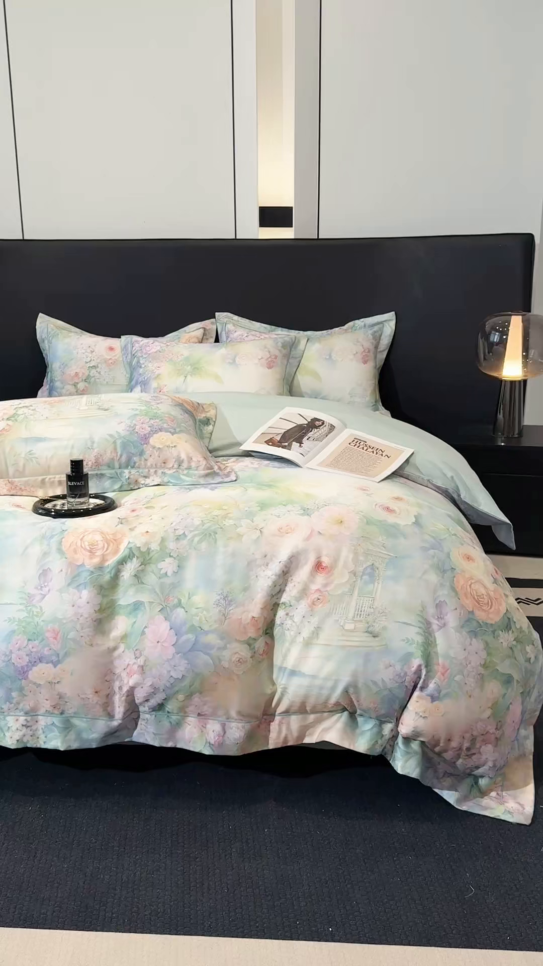 91家纺网 家纺一手货源 找家纺 舒慕家纺 2025新款天丝棉磨毛四件套艾阳绒四件套（配送高端包装） 波西娅-绿