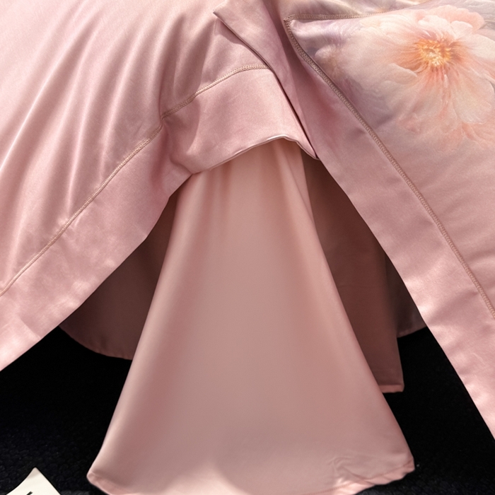 91家纺网 家纺一手货源 找家纺 舒慕家纺 2025新款天丝棉磨毛四件套艾阳绒四件套（配送高端包装） 淡雅幽香-粉