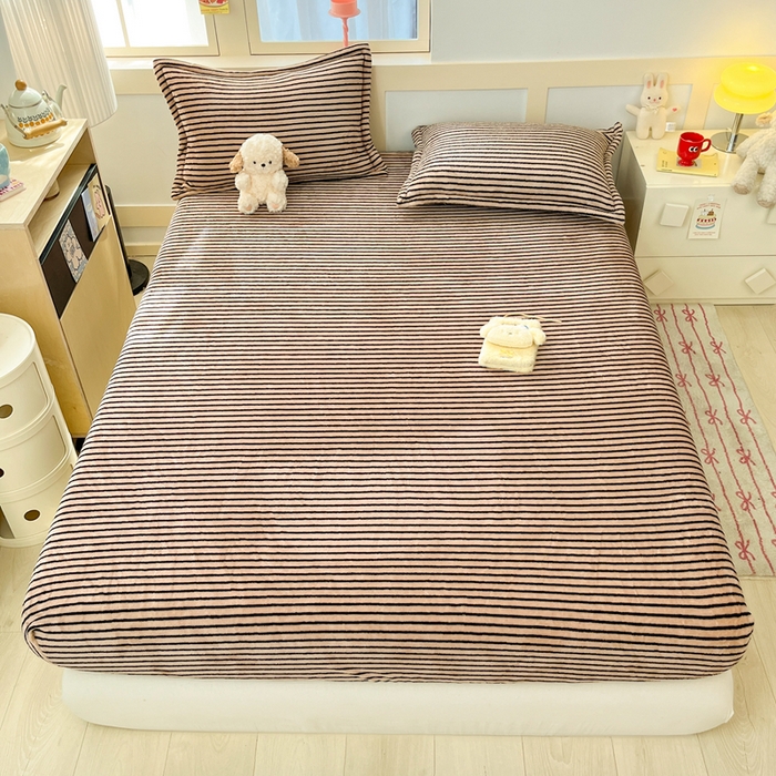 91家纺网 家纺一手货源 找家纺 （总）川悦生活 2025新款高克重雪花绒卡通印花加厚保暖大床单床笠