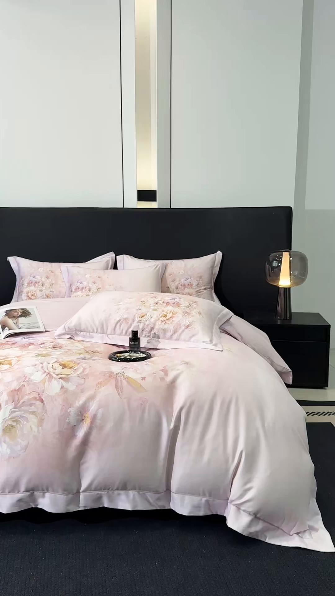 91家纺网 家纺一手货源 找家纺 舒慕家纺 2025新款天丝棉磨毛四件套艾阳绒四件套（配送高端包装） 花芷-粉