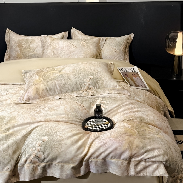 舒慕家纺 2025新款天丝棉磨毛四件套艾阳绒四件套（配送高端包装） 蓝田暖玉