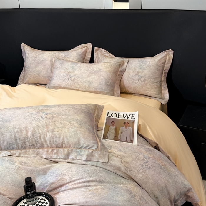 91家纺网 家纺一手货源 找家纺 舒慕家纺 2025新款天丝棉磨毛四件套艾阳绒四件套（配送高端包装） 清玥