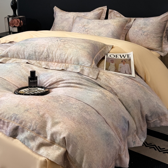 91家纺网 家纺一手货源 找家纺 舒慕家纺 2025新款天丝棉磨毛四件套艾阳绒四件套（配送高端包装） 清玥