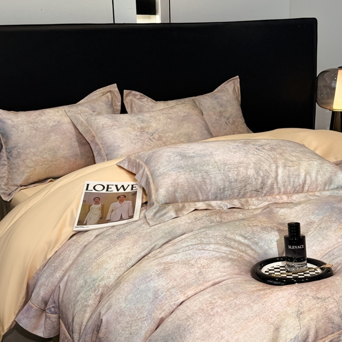 91家纺网 家纺一手货源 找家纺 舒慕家纺 2025新款天丝棉磨毛四件套艾阳绒四件套（配送高端包装） 清玥