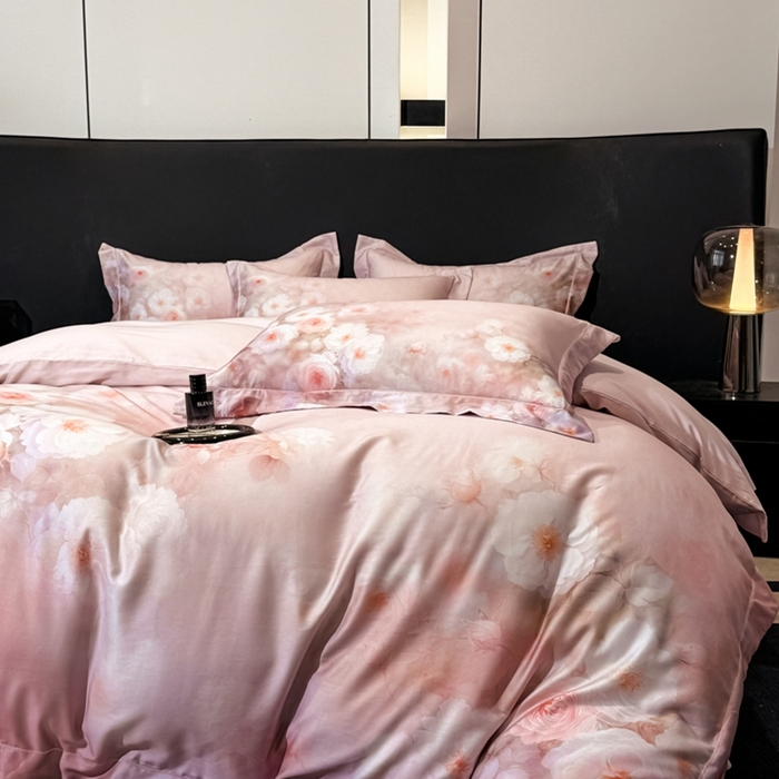 91家纺网 家纺一手货源 找家纺 舒慕家纺 2025新款天丝棉磨毛四件套艾阳绒四件套（配送高端包装） 闻香思梦-粉