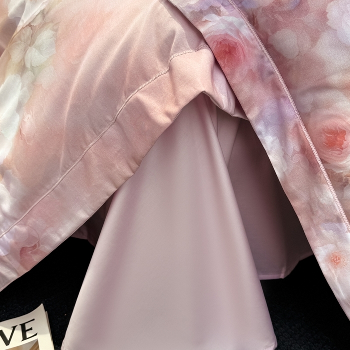 91家纺网 家纺一手货源 找家纺 舒慕家纺 2025新款天丝棉磨毛四件套艾阳绒四件套（配送高端包装） 闻香思梦-粉