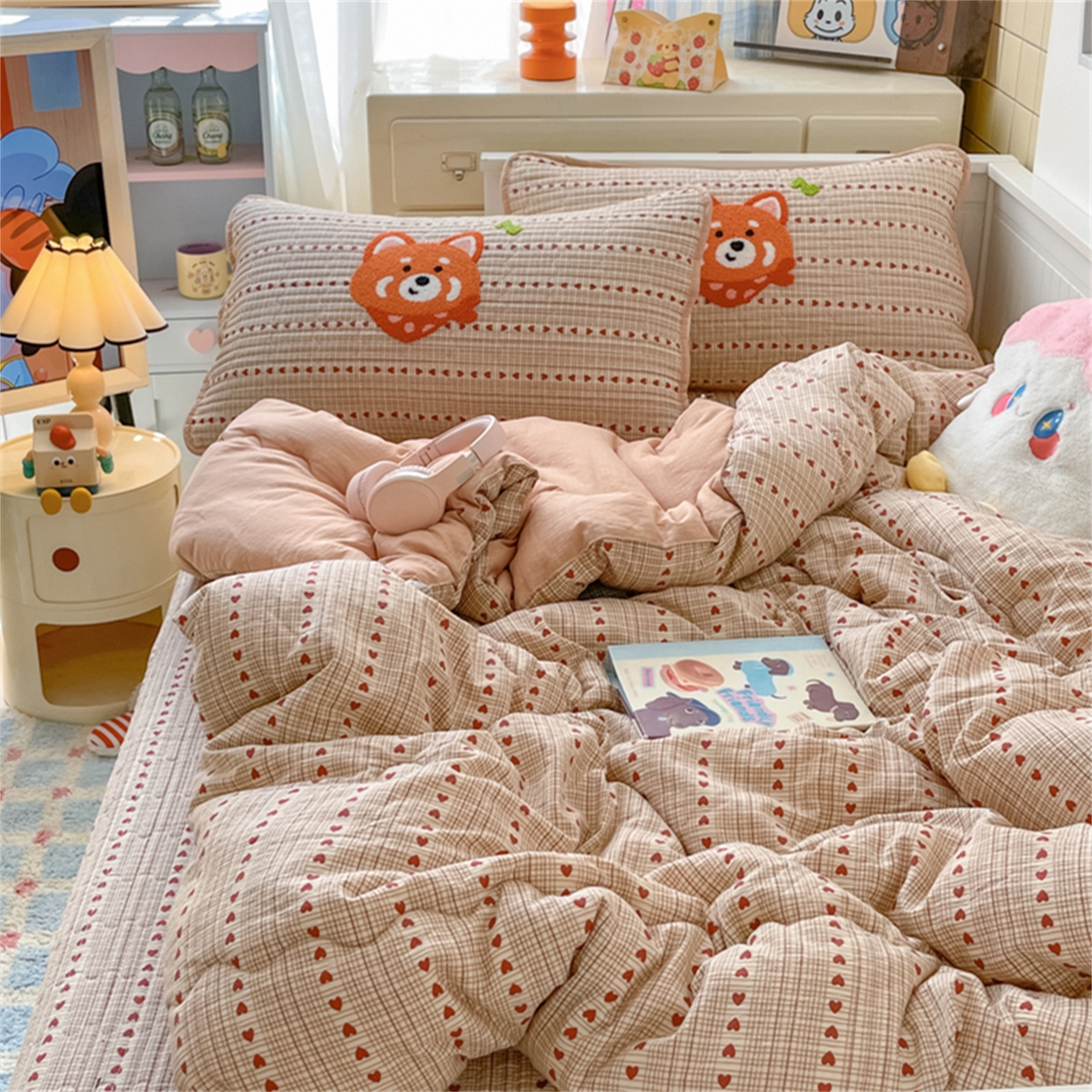 91家纺网 家纺一手货源 找家纺 老帅 2025新款毛巾绣床盖春秋冬被套件 美美狐