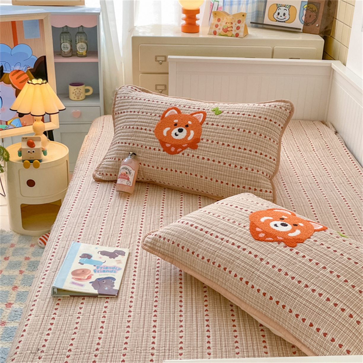 91家纺网 家纺一手货源 找家纺 老帅 2025新款毛巾绣床盖春秋冬被套件 美美狐