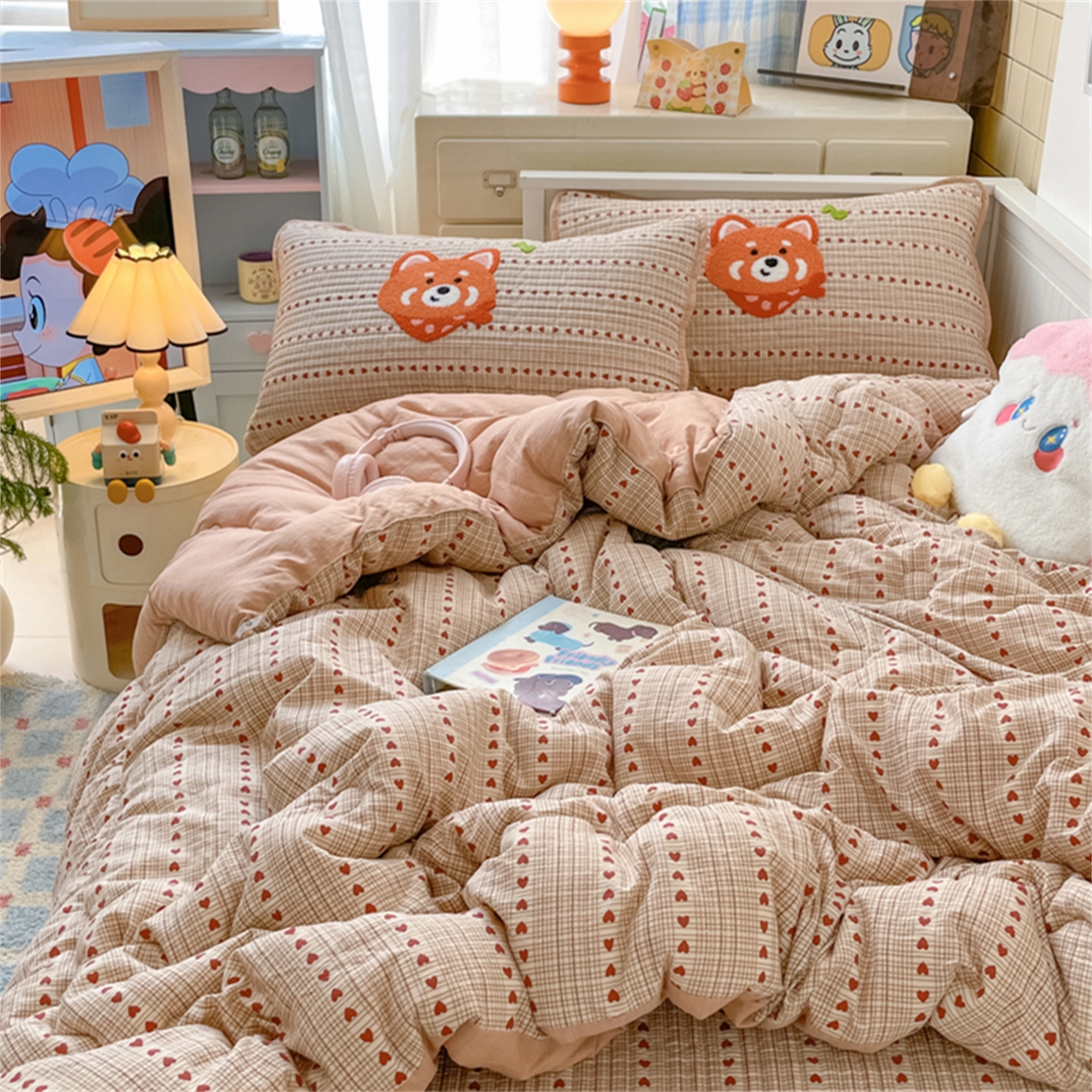 91家纺网 家纺一手货源 找家纺 老帅 2025新款毛巾绣床盖春秋冬被套件 美美狐