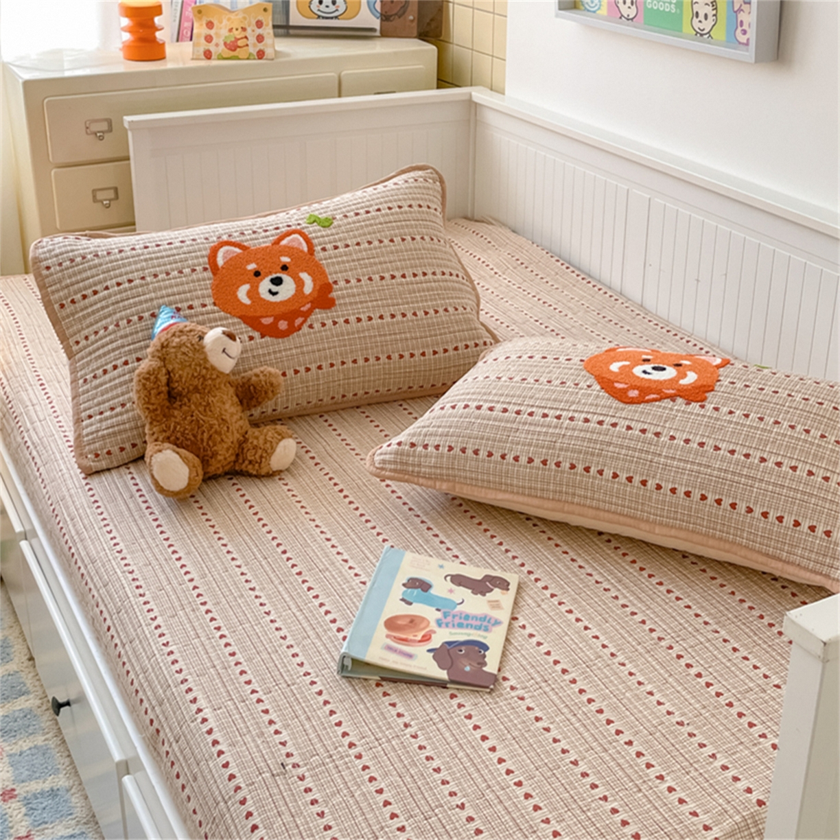 91家纺网 家纺一手货源 找家纺 老帅 2025新款毛巾绣床盖春秋冬被套件 美美狐