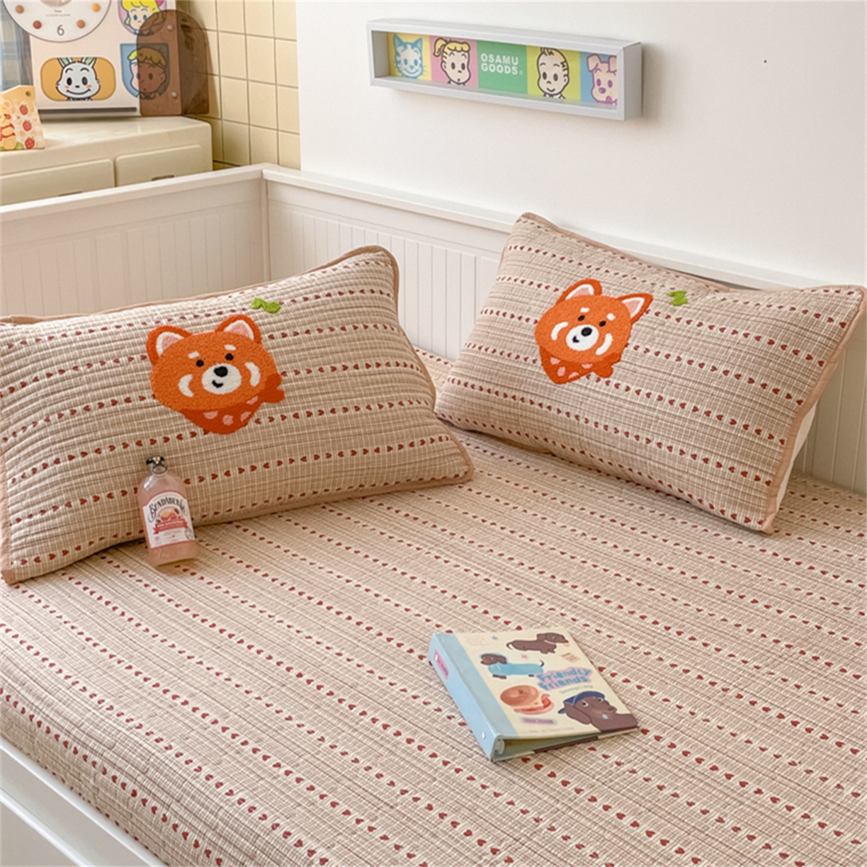 91家纺网 家纺一手货源 找家纺 老帅 2025新款毛巾绣床盖春秋冬被套件 美美狐