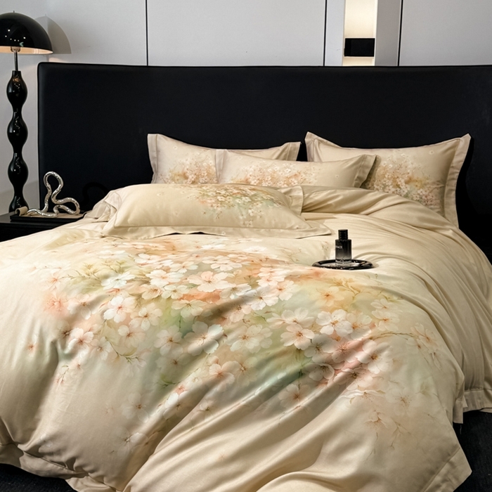 91家纺网 家纺一手货源 找家纺 舒慕家纺 2025新款天丝棉磨毛四件套艾阳绒四件套（配送高端包装） 相思花语