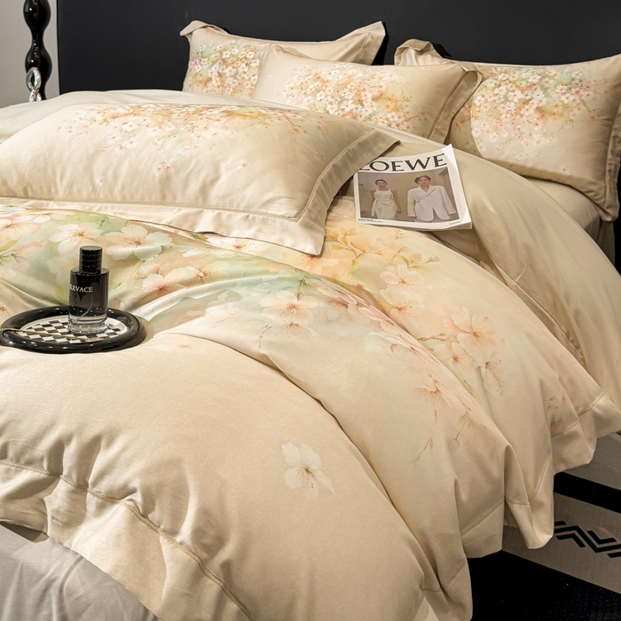 91家纺网 家纺一手货源 找家纺 舒慕家纺 2025新款天丝棉磨毛四件套艾阳绒四件套（配送高端包装） 相思花语